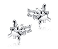 Paint Splash shape Silver Ear Stud STS-5484